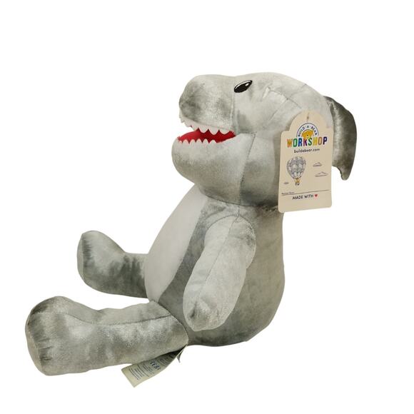 Build A Bear BAB Toothy Shark Plush 2023 Gray Stuffed Animal Great White Toy - Picture 2 of 13